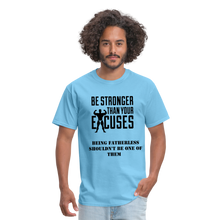Load image into Gallery viewer, Men&#39;s T-Shirt Fatherless No Excuses - aquatic blue
