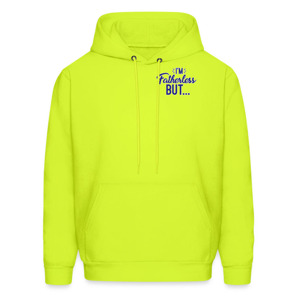Men's Hoodie I'm Fatherless But... I'm a Great Father (Says My Kids) - safety green