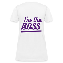 Load image into Gallery viewer, Fatherless Women&#39;s T-Shirt (I&#39;m the Boss) - white
