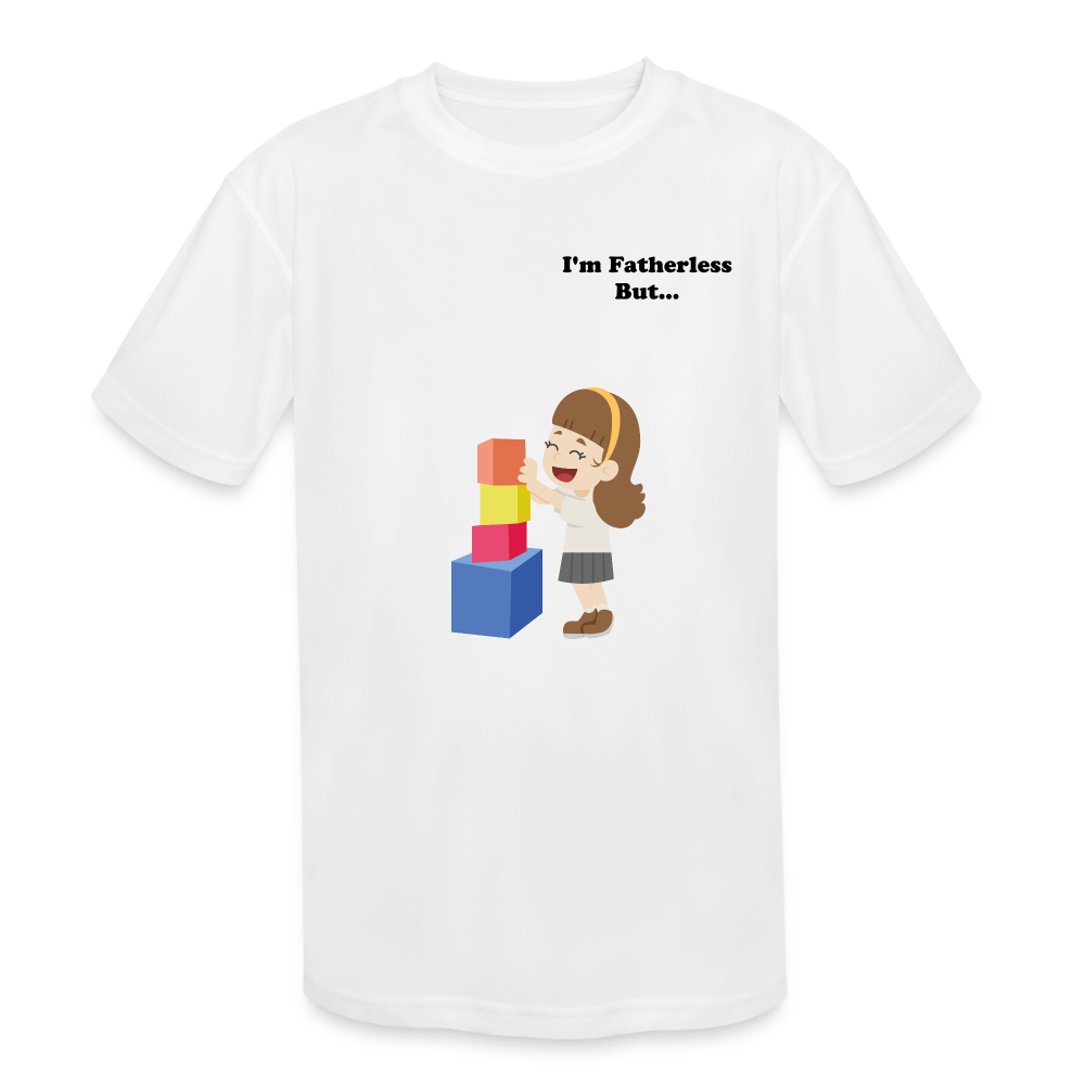 Fatherless Kids' Moisture Wicking Performance T-Shirt - white